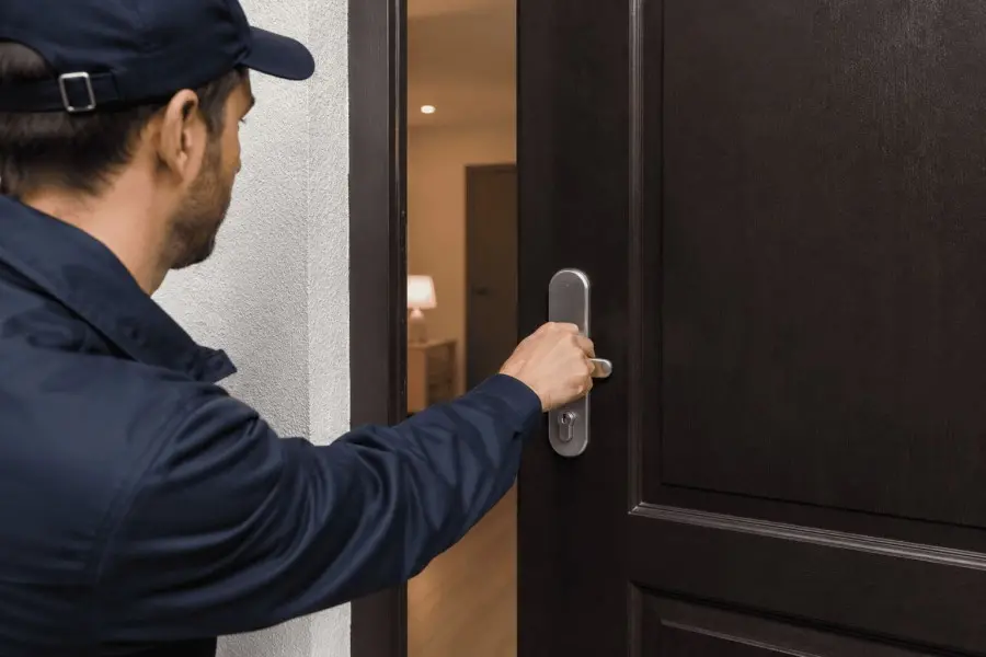 Serrurier de La Serrure du Monde ouvrant une porte d’appartement à Paris