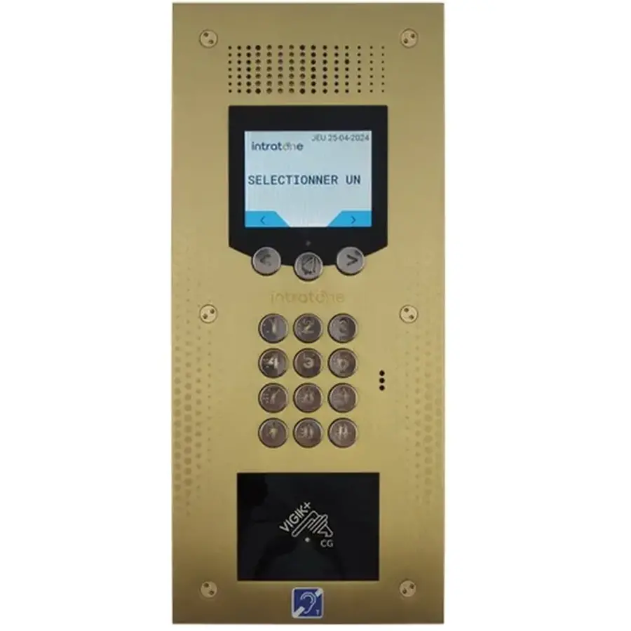 Platine d’interphone Intratone Vendone finition dorée