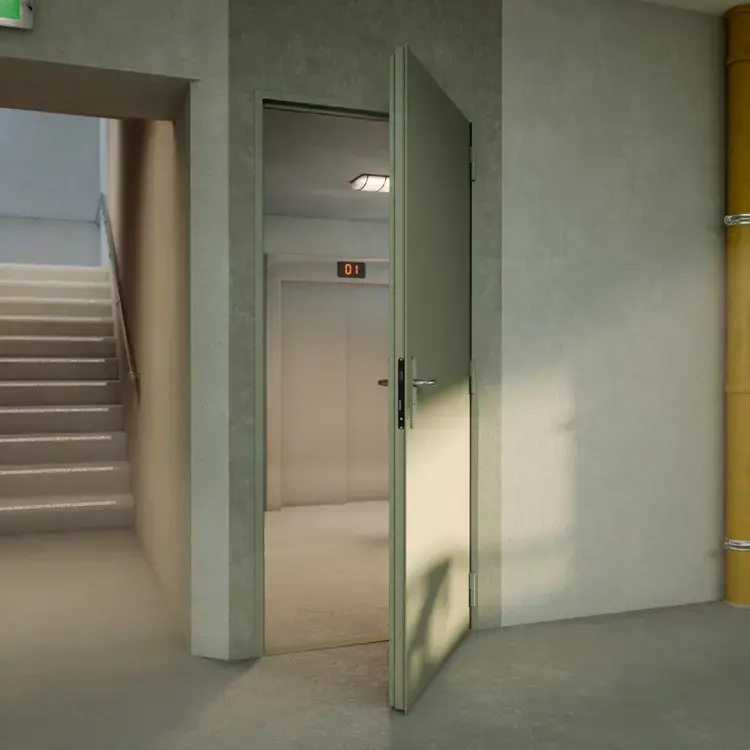 Porte technique Thofeu 1 point de Picard Serrures dans un couloir d’immeuble