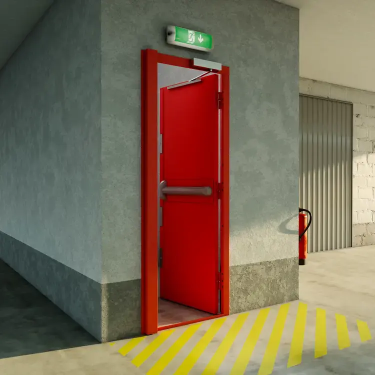 Porte technique I30 rouge de Picard Serrures équipée de ventouses électromagnétiques