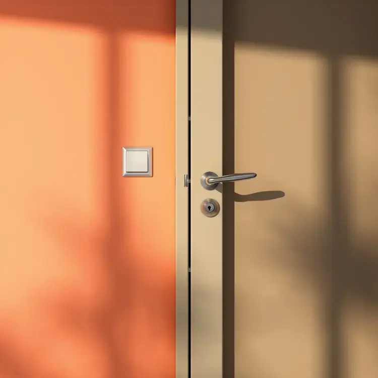 Serrure multipoints Présence 2 étroite de Picard Serrures sur une porte d’appartement